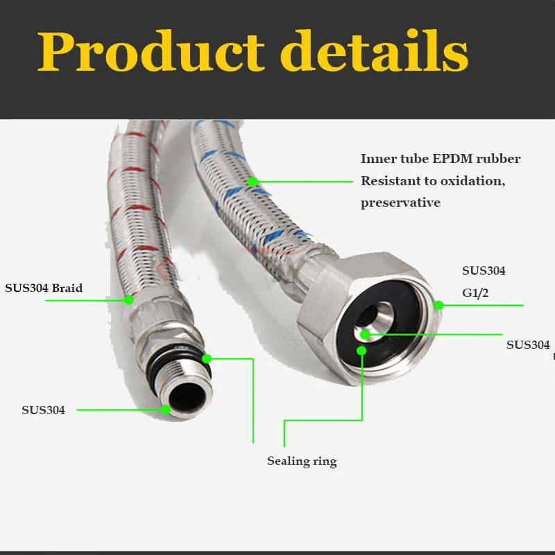 2 Pack 60cm Stainless Steel Ho – Flexible Hose Braided recenzja i cena